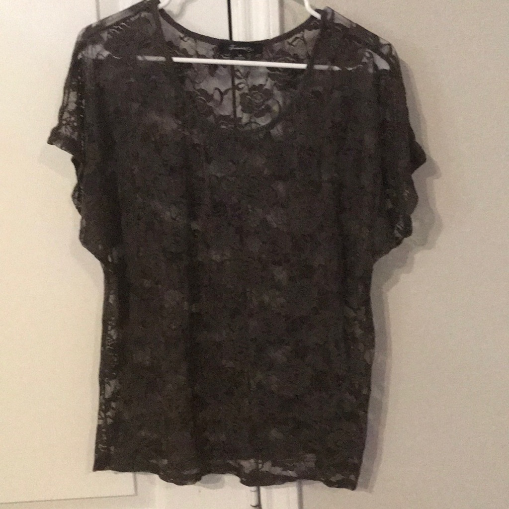Rose Patterned Sheer Top